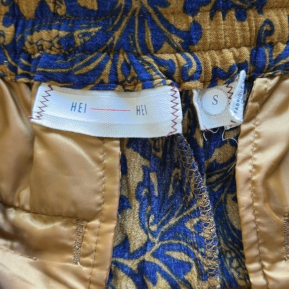 Anthropologie Hei Hei Tana Wide Leg Pant Paisley Gold Blue Womens Size S - Picture 9 of 13